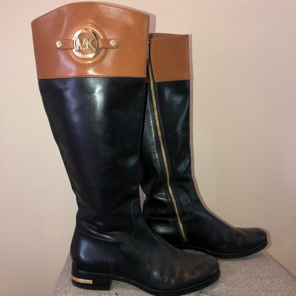 Michael Kors Boots-GUC Black, Tan and Gold
